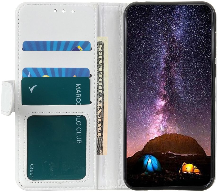 Google Pixel 5 Kunstleer Portemonnee Stand Hoesje Wit afbeelding 1