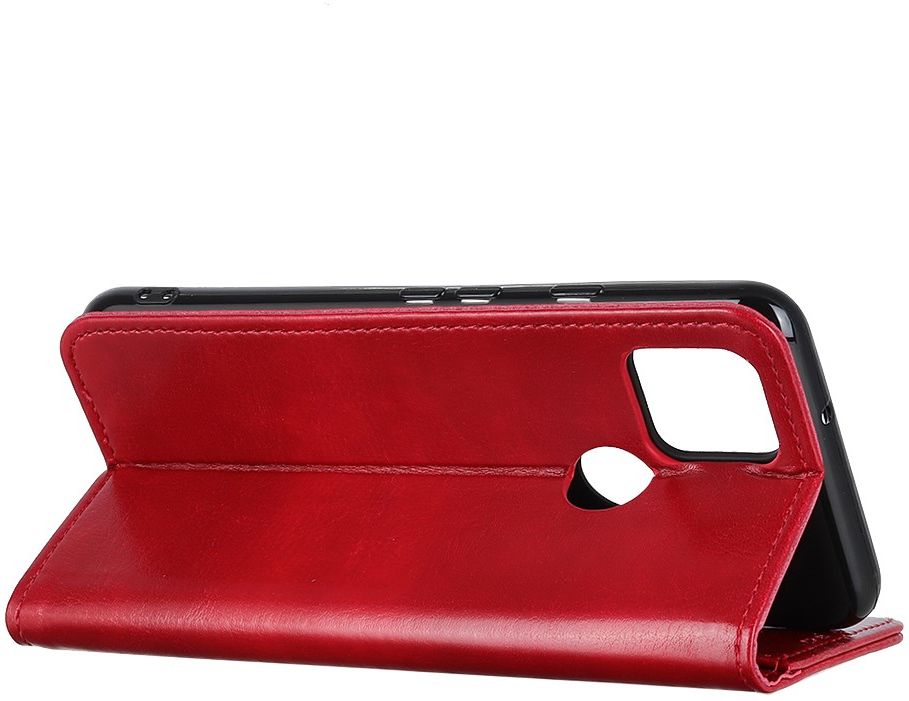 Google Pixel 5 Kunstleer Portemonnee Stand Hoesje Rood afbeelding 4