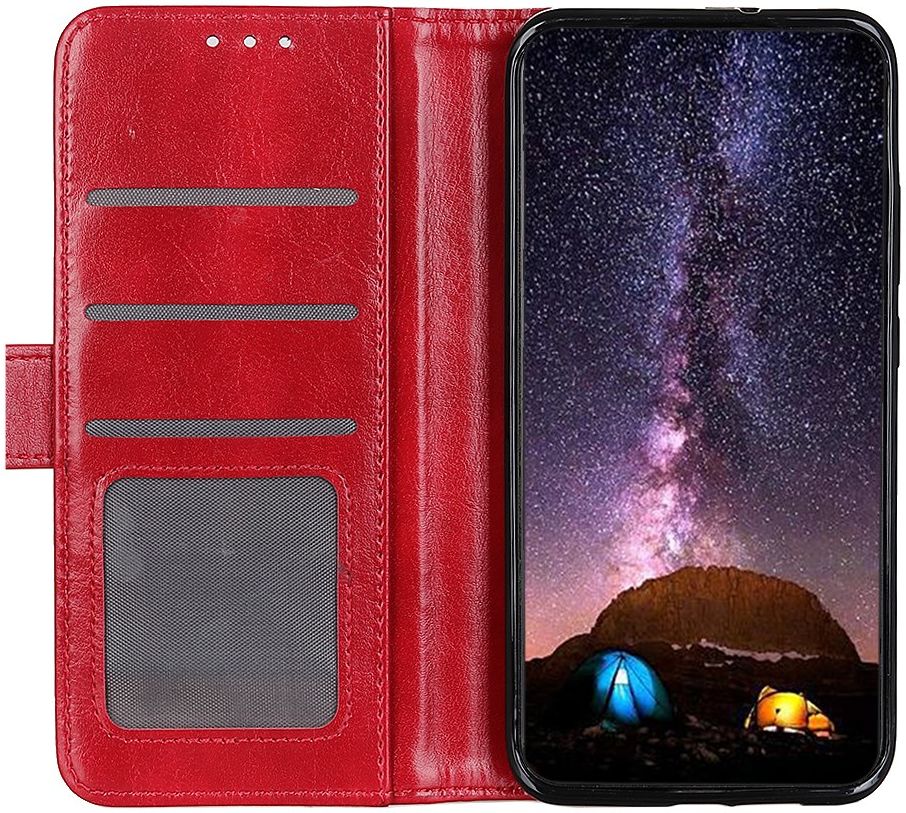 Google Pixel 5 Kunstleer Portemonnee Stand Hoesje Rood afbeelding 6