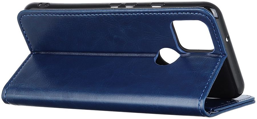 Google Pixel 5 Kunstleer Portemonnee Stand Hoesje Blauw afbeelding 4