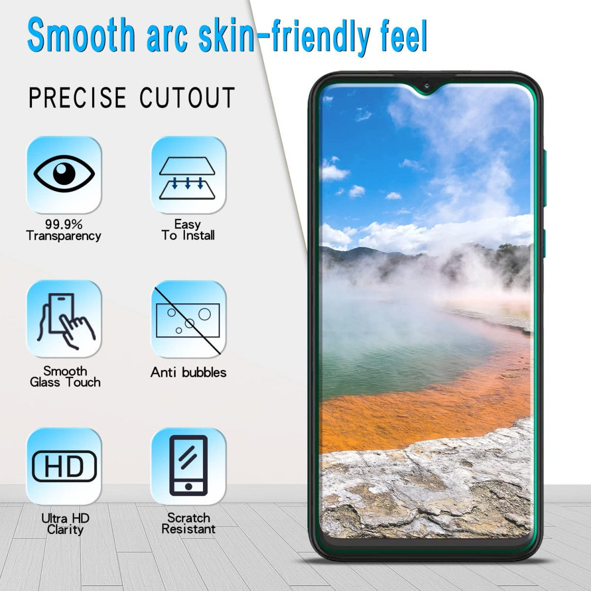 Motorola Moto E7 Plus 0.3mm Arc Edge Tempered Glass Screen Protector afbeelding 2