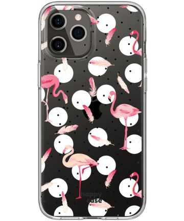 HappyCase Apple iPhone 12 Pro Hoesje Flexibel TPU Flamingo Print Hoesjes