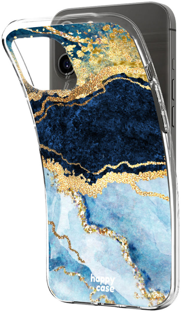 HappyCase iPhone 12 Pro Max Flexibel TPU Hoesje Blauw Marmer Print afbeelding 8