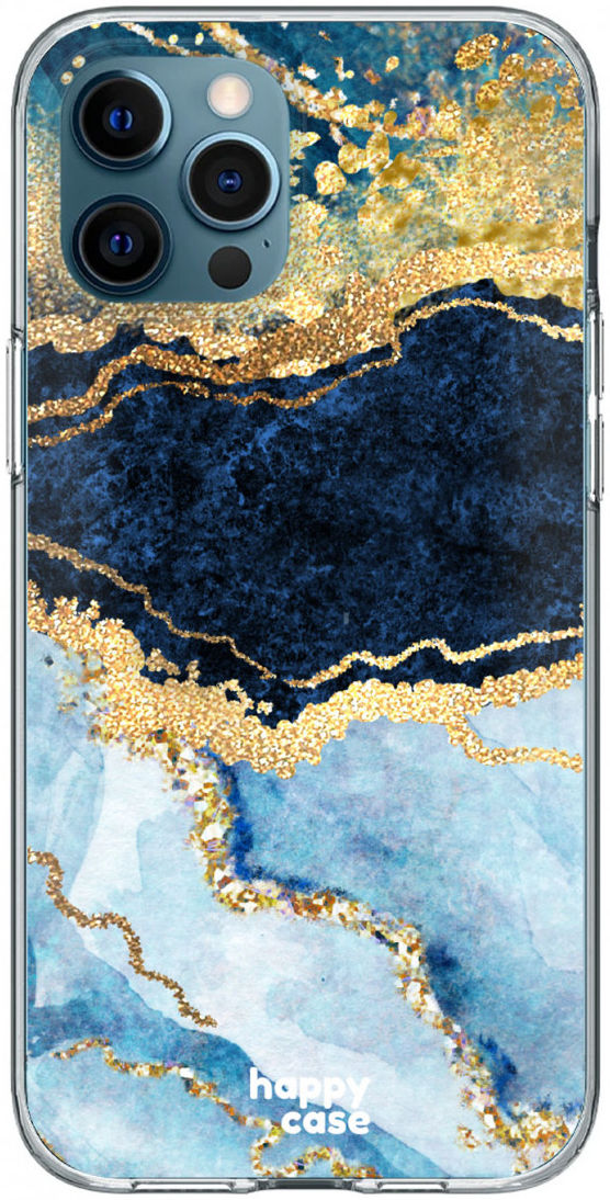 HappyCase iPhone 12 Pro Max Flexibel TPU Hoesje Blauw Marmer Print afbeelding 9