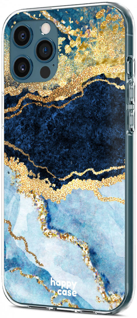 HappyCase iPhone 12 Pro Max Flexibel TPU Hoesje Blauw Marmer Print afbeelding 10
