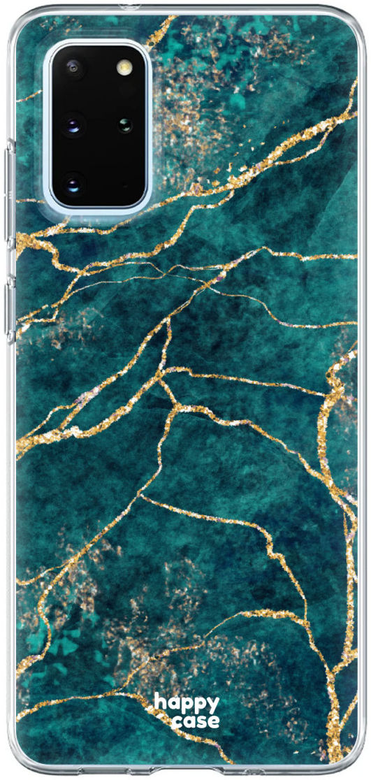 HappyCase Galaxy S20 FE Hoesje Flexibel TPU Aqua Marmer Print afbeelding 1