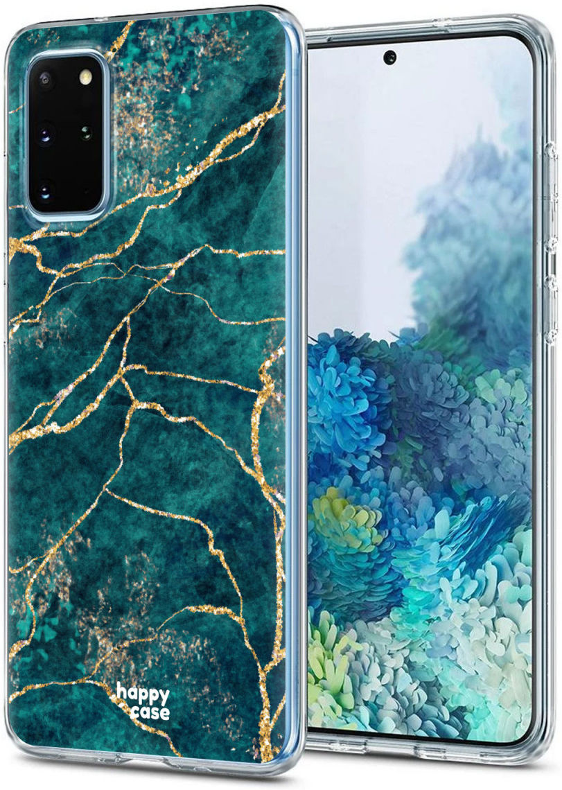 HappyCase Galaxy S20 FE Hoesje Flexibel TPU Aqua Marmer Print afbeelding 2