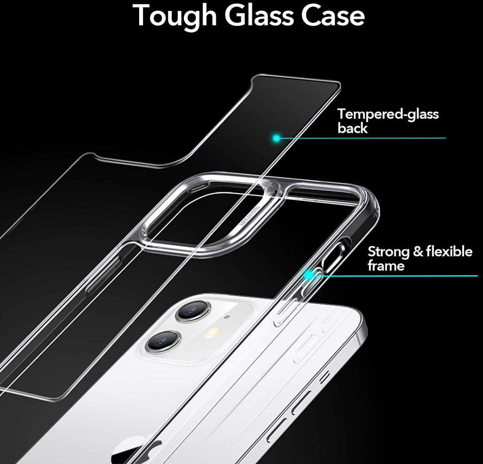 ESR Ice Shield Apple iPhone 12 Mini Hoesje Hybrid Glass Transparant afbeelding 3