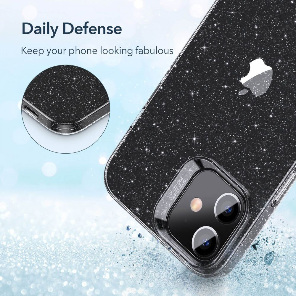 ESR Shimmer Apple iPhone 12 / 12 Pro Hoesje Transparant Glitter afbeelding 5