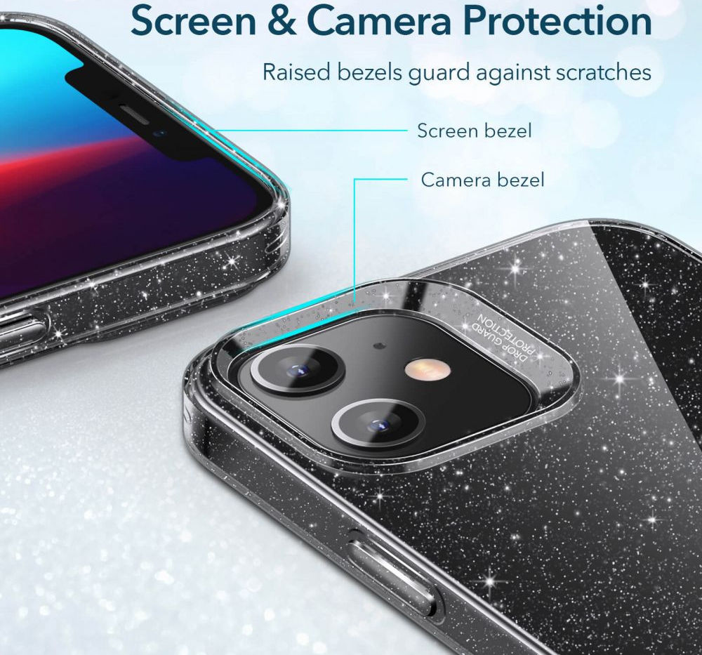 ESR Shimmer Apple iPhone 12 / 12 Pro Hoesje Transparant Glitter afbeelding 6