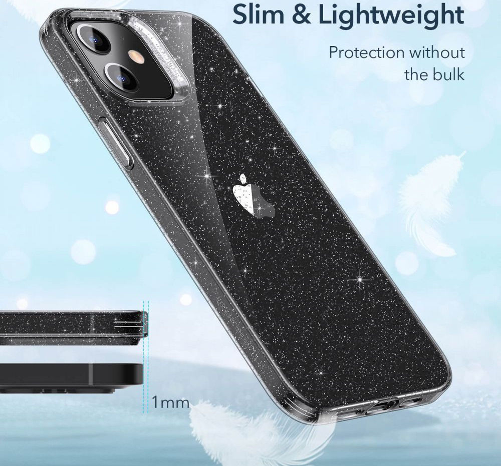 ESR Shimmer Apple iPhone 12 / 12 Pro Hoesje Transparant Glitter afbeelding 7