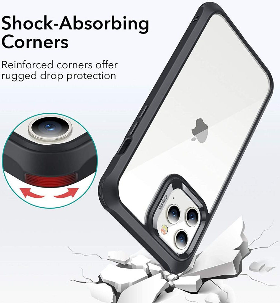 ESR Alliance Tough Apple iPhone 12 / 12 Pro Hoesje Transparant Zwart afbeelding 6