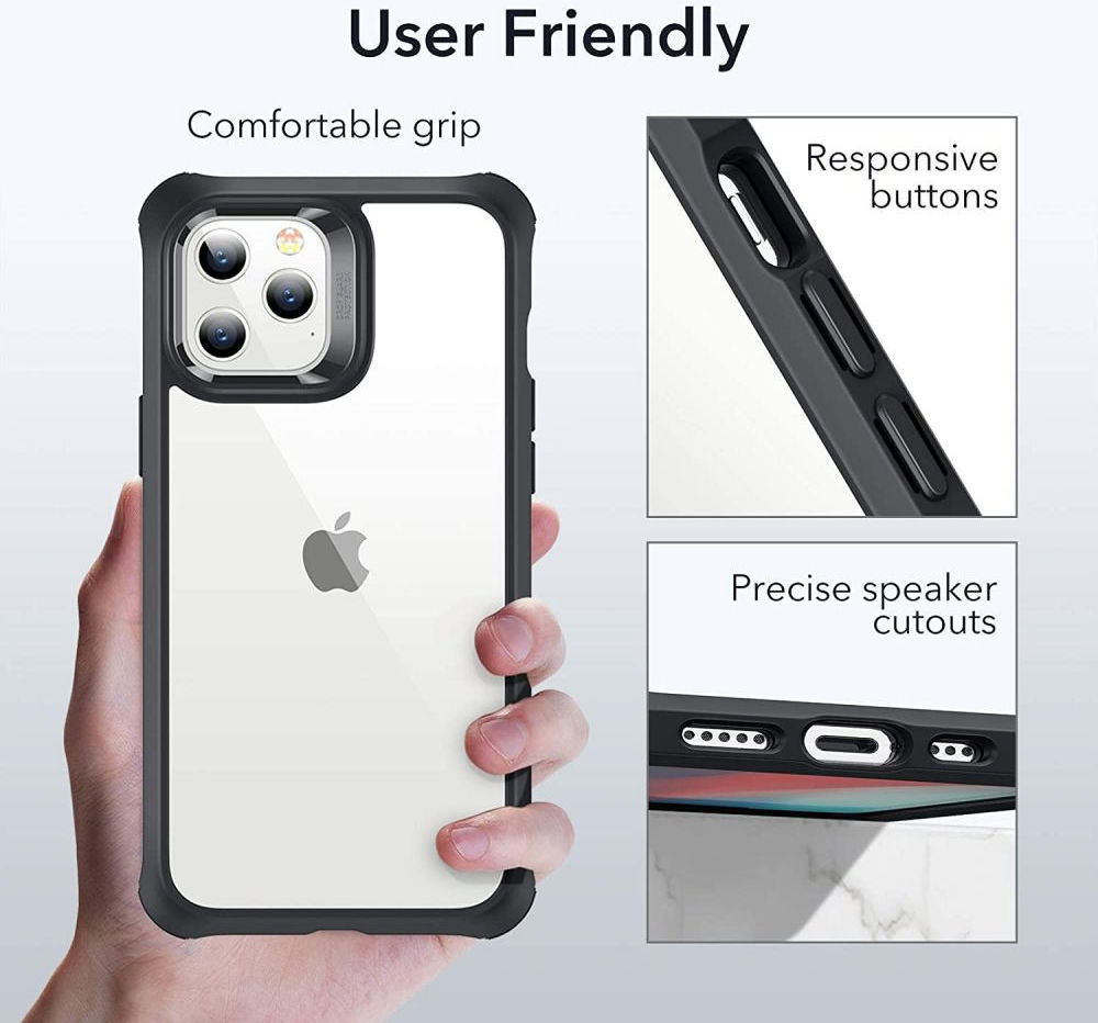 ESR Alliance Tough Apple iPhone 12 / 12 Pro Hoesje Transparant Zwart afbeelding 8
