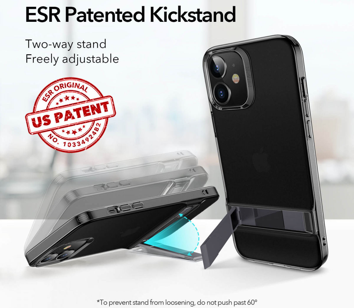 ESR Air Shield Boost iPhone 12 / 12 Pro Hoesje Kickstand Transparant