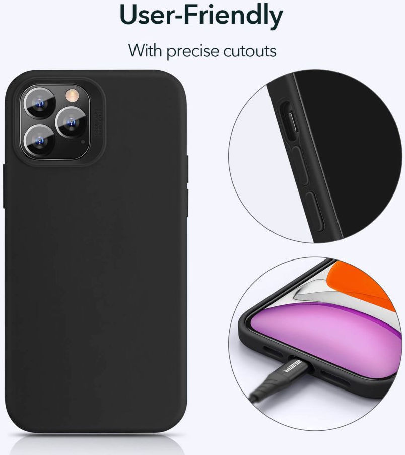 ESR Cloud Apple iPhone 12 Pro Max Hoesje Siliconen Back Cover Zwart afbeelding 6