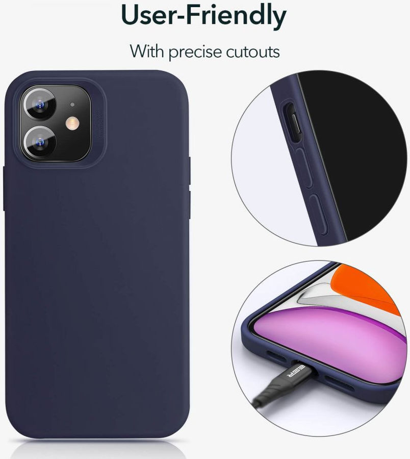 ESR Cloud Apple iPhone 12 Mini Hoesje Siliconen Back Cover Blauw afbeelding 6