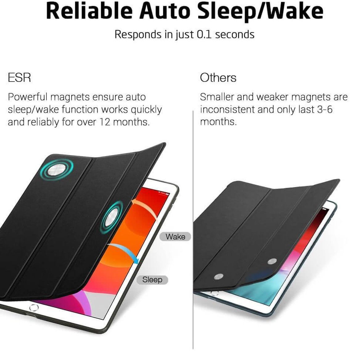 ESR Rebound Book Case Apple iPad 10.2 2019/2020/2021 Hoes Zwart afbeelding 6
