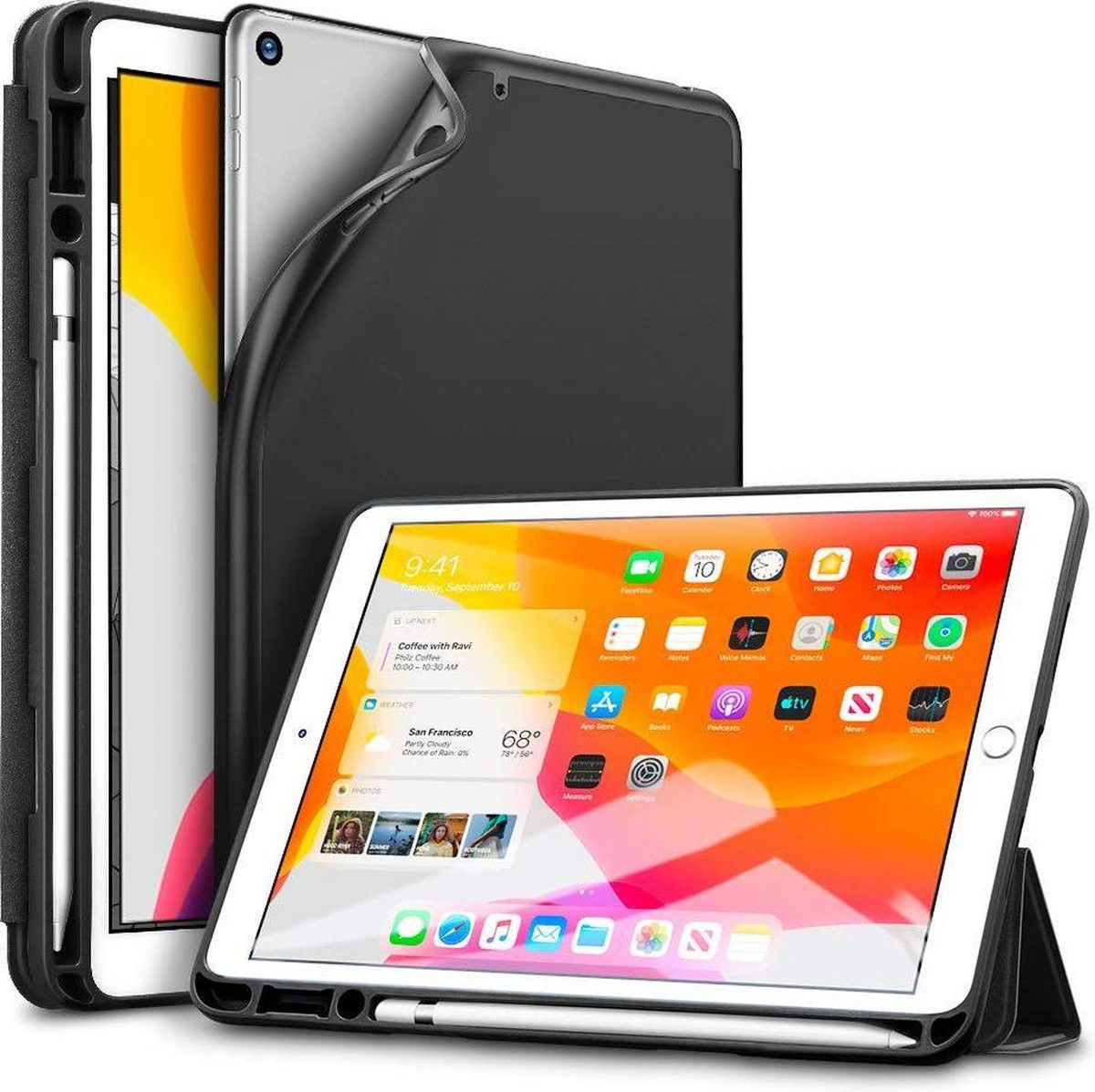 ESR Rebound Pencil Book Case Apple iPad 10.2 2019 / 2020 Hoes Zwart afbeelding 3