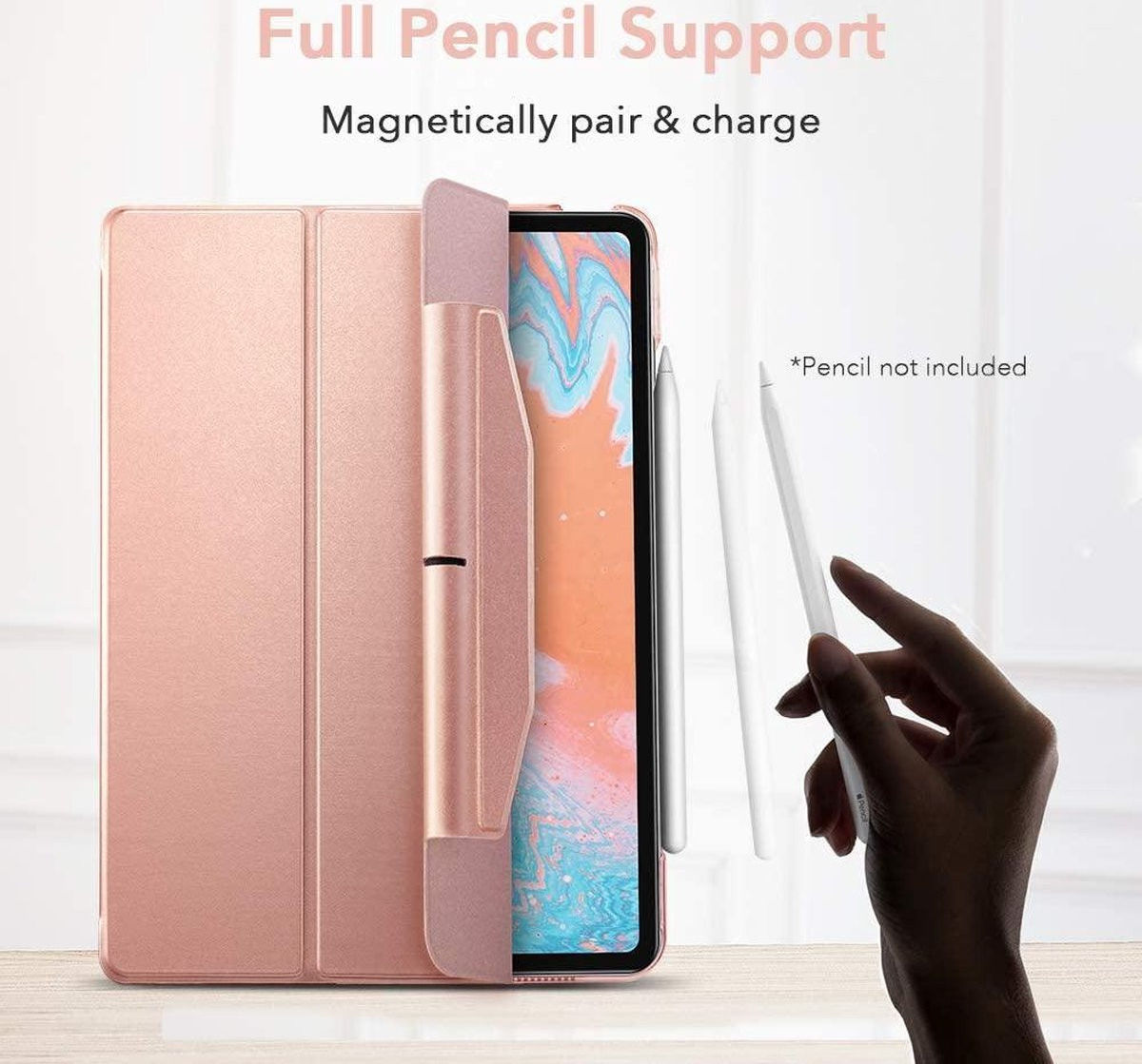 ESR Ascend Apple iPad Air 2020 / 2022 Hoes Tri-Fold Book Case Roze afbeelding 2
