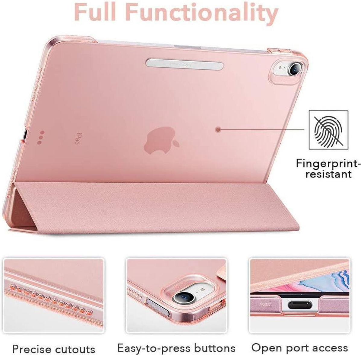 ESR Ascend Apple iPad Air 2020 / 2022 Hoes Tri-Fold Book Case Roze afbeelding 6