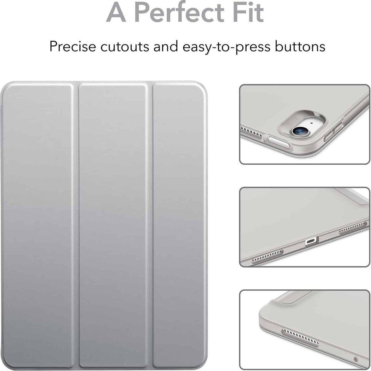 ESR Rebound iPad Air 2020 / 2022 Hoes Tri-Fold Book Case Grijs afbeelding 4