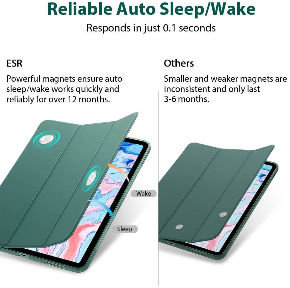 ESR Rebound iPad Air 2020 / 2022 Hoes Tri-Fold Book Case Grijs afbeelding 5