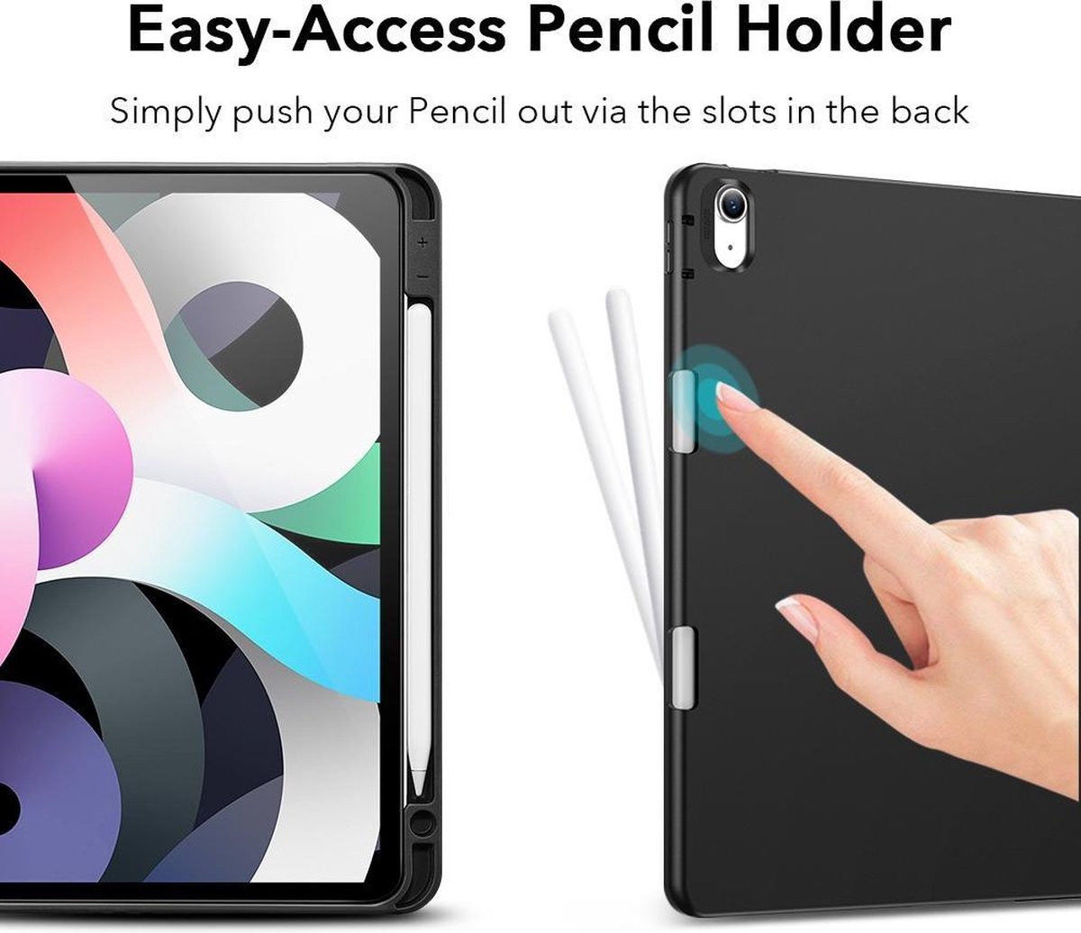 ESR Rebound iPad Air 2020 / 2022 Hoes Tri-Fold Book Case Zwart afbeelding 4