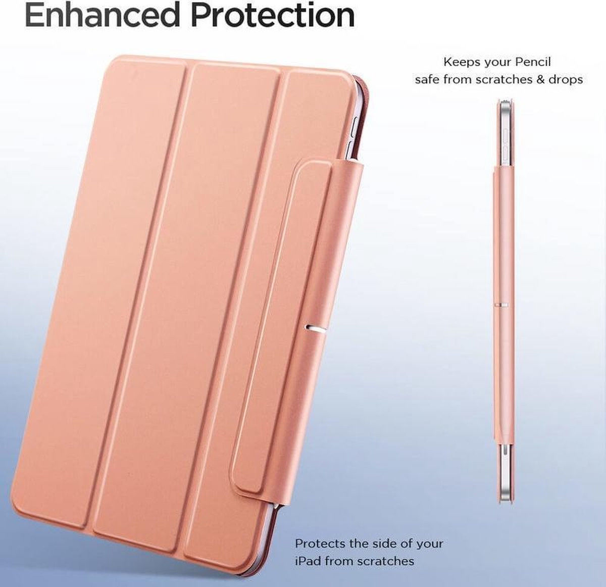 ESR Rebound Magnetic Apple iPad Air 2020 / 2022 Hoes Tri-Fold Roze afbeelding 5