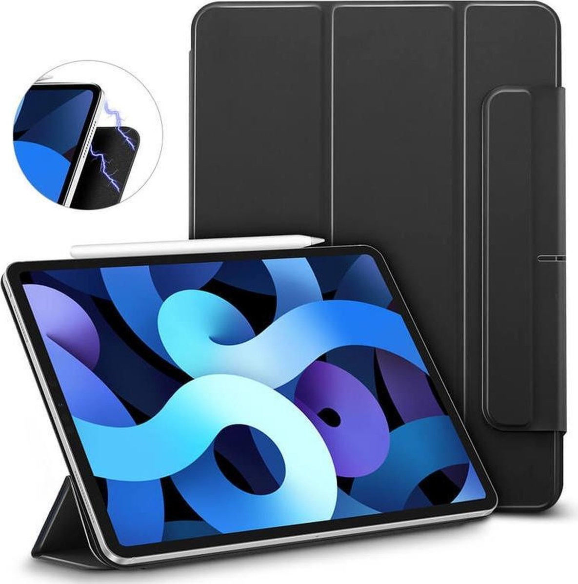 ESR Rebound Magnetic Apple iPad Air 2020 / 2022 Hoes Tri-Fold Zwart afbeelding 1