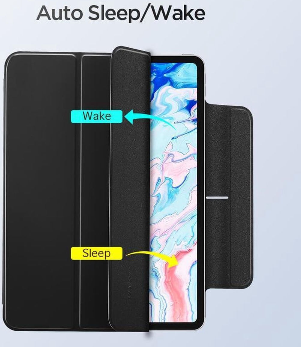 ESR Rebound Magnetic Apple iPad Air 2020 / 2022 Hoes Tri-Fold Zwart afbeelding 6