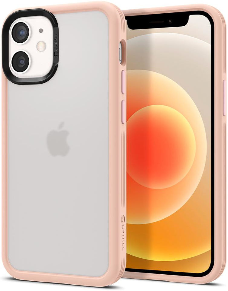 Spigen Cyrill Color Brick Apple iPhone 12 Mini Hoesje Roze afbeelding 1