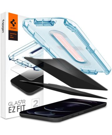 Spigen EZ Fit iPhone 12 Pro Max Privacy Glass Screenprotector (2-Pack) Screen Protectors