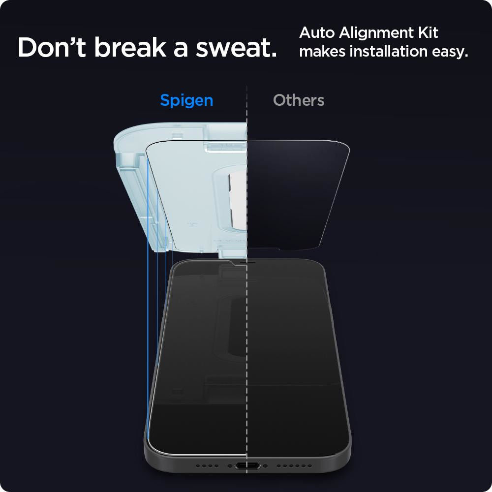 Spigen EZ Fit iPhone 12/12 Pro Privacy Glass Screenprotector (2-Pack) afbeelding 2
