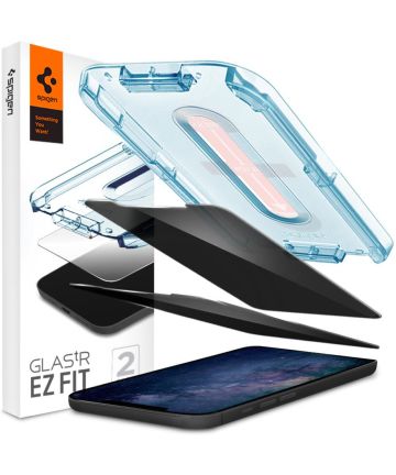 Spigen EZ Fit iPhone 12 Mini Privacy Glass Screenprotector (2-Pack) Screen Protectors