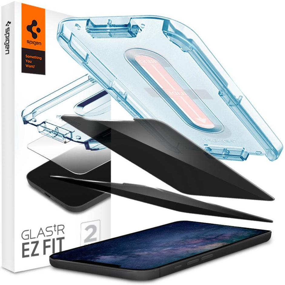 Spigen EZ Fit iPhone 12 Mini Privacy Glass Screenprotector (2-Pack) afbeelding 1