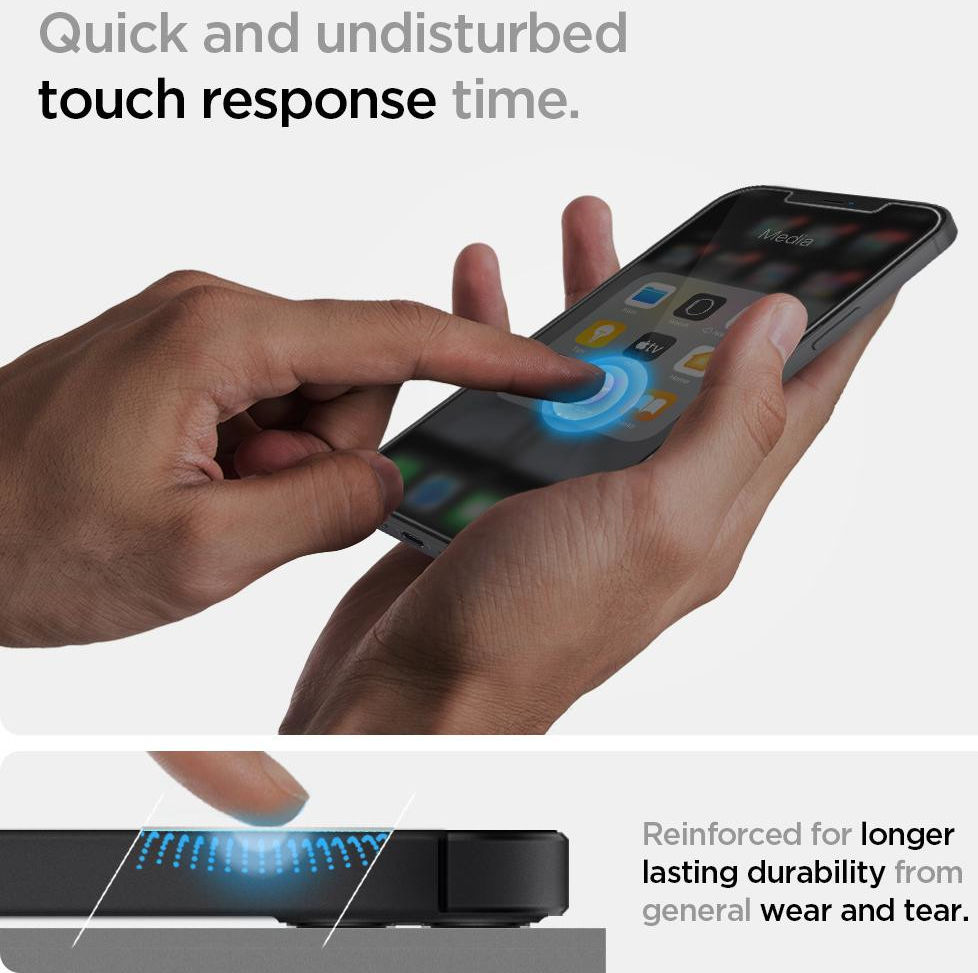 Spigen EZ Fit iPhone 12 Mini Privacy Glass Screenprotector (2-Pack) afbeelding 5