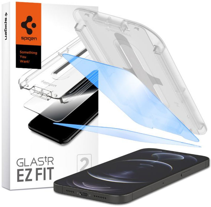 Spigen EZ Fit iPhone 12 Mini Screen Protector Anti-Blue Light (2P) afbeelding 1