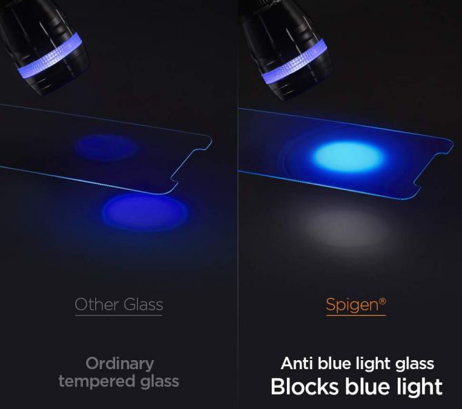 Spigen EZ Fit iPhone 12 Mini Screen Protector Anti-Blue Light (2P) afbeelding 4