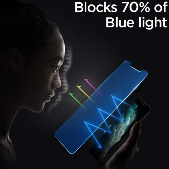 Spigen EZ Fit iPhone 12 Mini Screen Protector Anti-Blue Light (2P) afbeelding 6