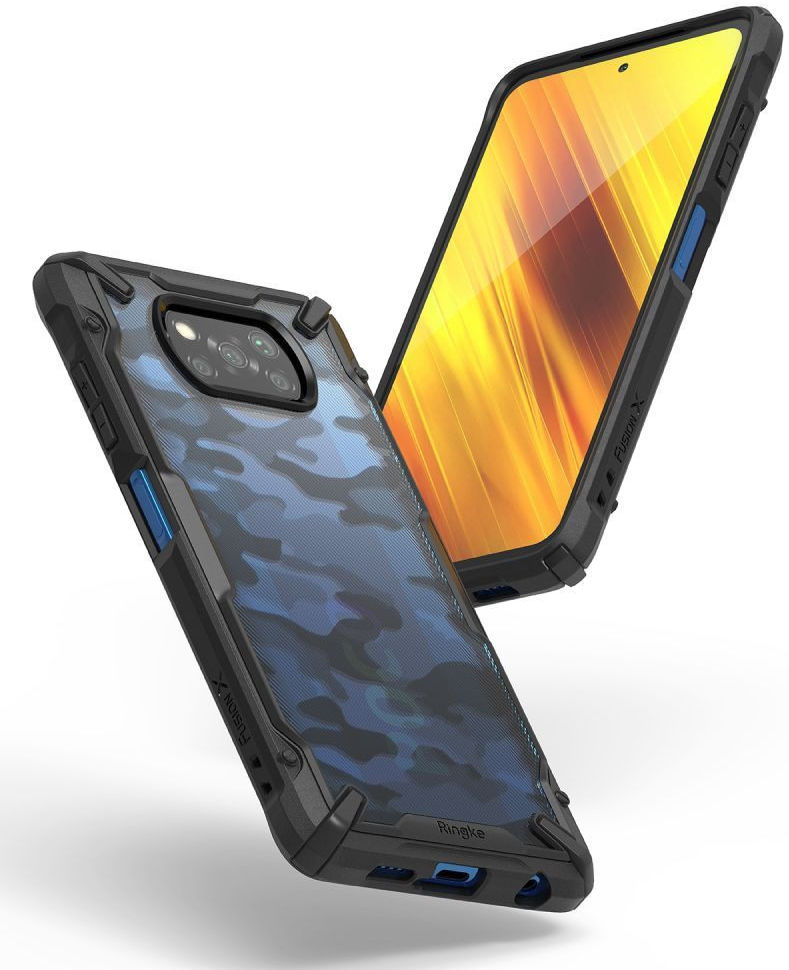Ringke Fusion X Xiaomi Poco X3 / X3 Pro Hoesje Back Cover Camo Zwart afbeelding 3