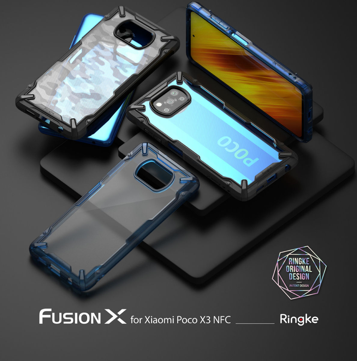 Ringke Fusion X Xiaomi Poco X3 / X3 Pro Hoesje Back Cover Camo Zwart afbeelding 12