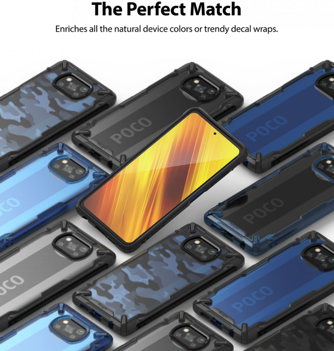Ringke Fusion X Xiaomi Poco X3 / X3 Pro Hoesje Back Cover Camo Zwart afbeelding 10