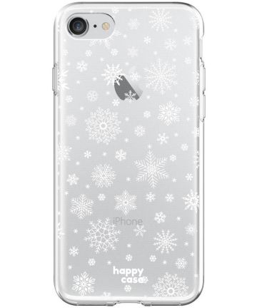 HappyCase Apple iPhone 8 Flexibel TPU Hoesje Sneeuwvlokken Print Hoesjes