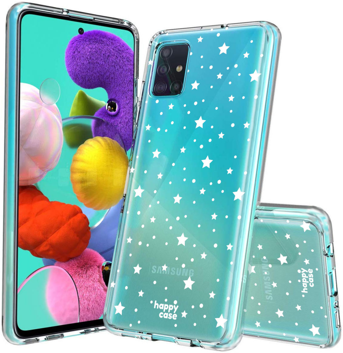 HappyCase Samsung Galaxy A51 Hoesje Flexibel TPU Sterretjes Print afbeelding 2