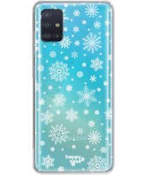 HappyCase Samsung Galaxy A51 Hoesje Flexibel TPU Sneeuwvlokken Print
