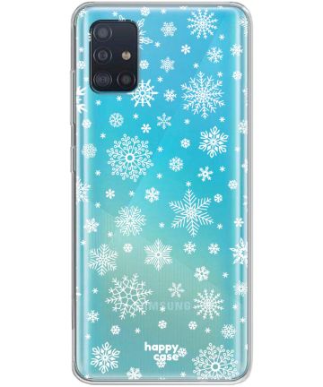 HappyCase Samsung Galaxy A51 Hoesje Flexibel TPU Sneeuwvlokken Print Hoesjes