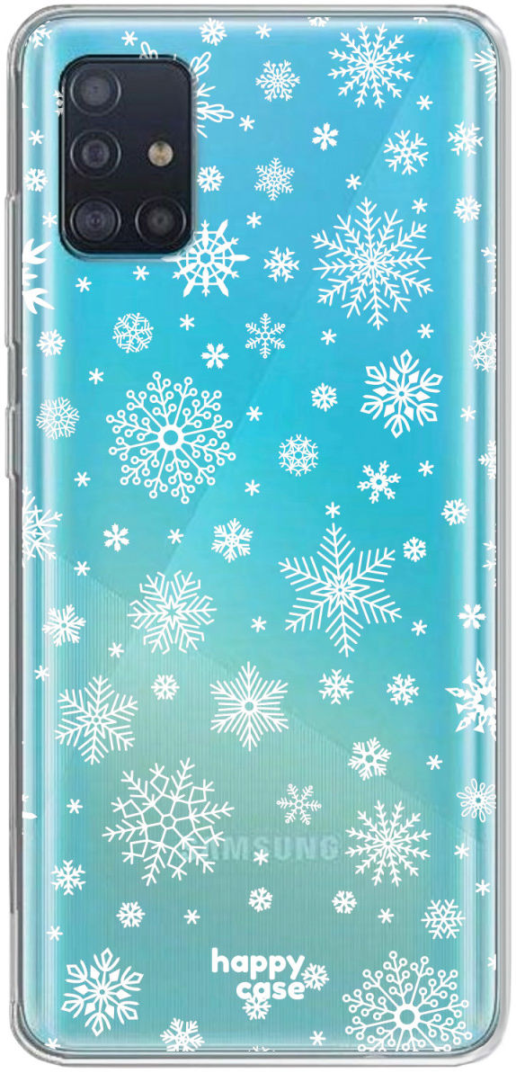 HappyCase Samsung Galaxy A51 Hoesje Flexibel TPU Sneeuwvlokken Print afbeelding 1