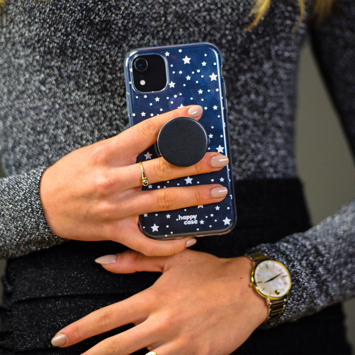 HappyCase Samsung Galaxy A71 Hoesje Flexibel TPU Sterretjes Print afbeelding 7