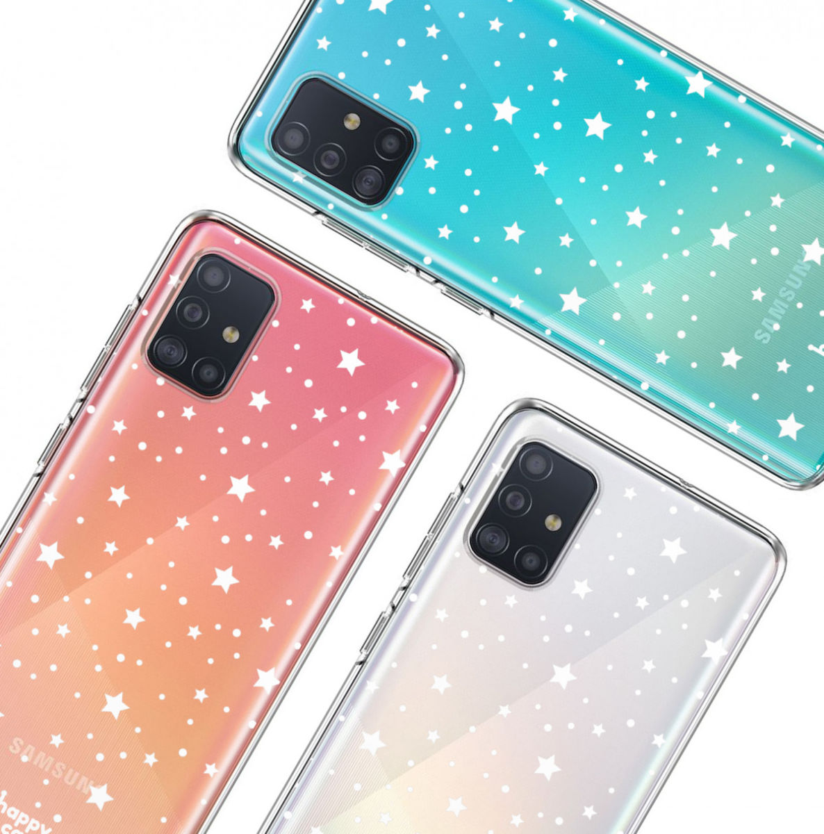 HappyCase Samsung Galaxy A71 Hoesje Flexibel TPU Sterretjes Print afbeelding 13