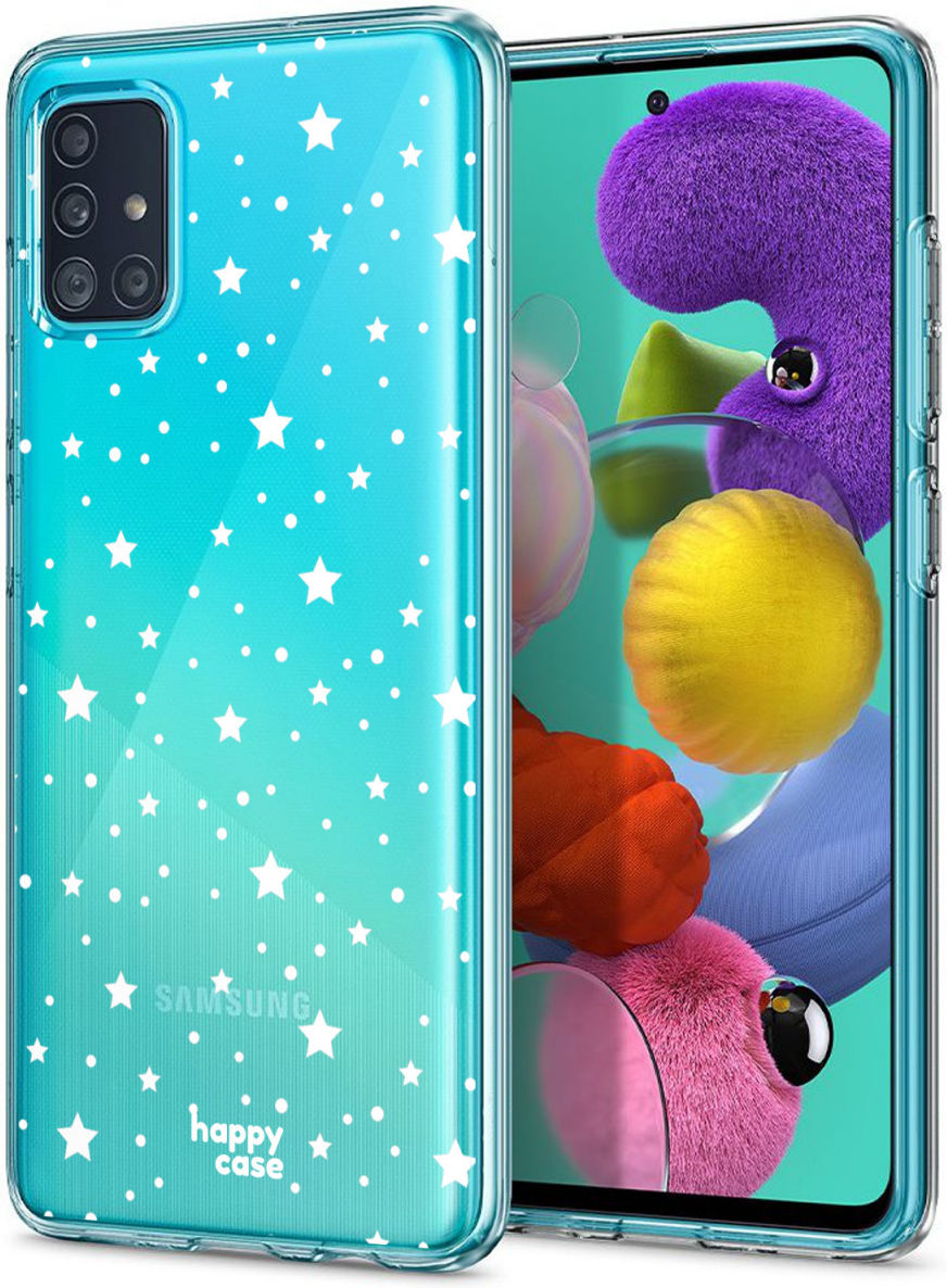 HappyCase Samsung Galaxy A71 Hoesje Flexibel TPU Sterretjes Print afbeelding 11